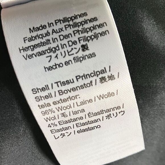 J Crew Dress WMNS 12 Cream Gingham Wool Blend Short-sleeve Mini Pockets Black - Picture 6 of 14